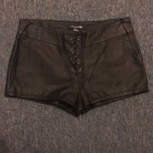 Forever 21 - black faux leather jeans